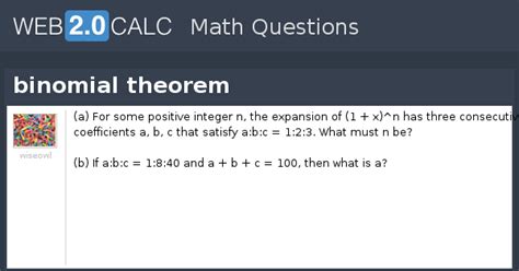 View question - binomial theorem