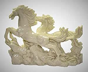 Buy Pinnacle Vastu White 2 Horse (Dark) Feng Shui Running Horses ...