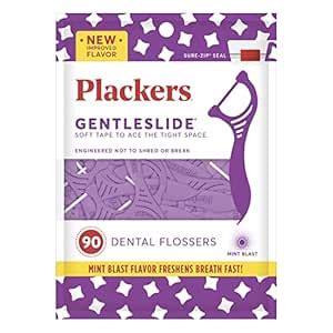 Plackers 3 in 1 Dental Floss Picks 100 Pcs Mint flavored flosser with ...