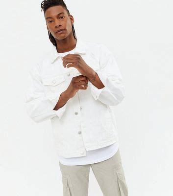 Off White Ripped Oversized Denim Jacket | New Look