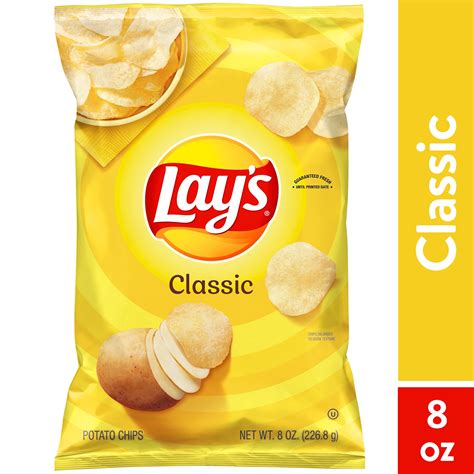 Lay's Classic Potato Chips, 8 oz Bag - Walmart.com