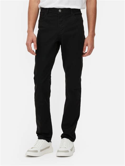 Mens Black Mid-Rise Slim Fit Jeans | Primark