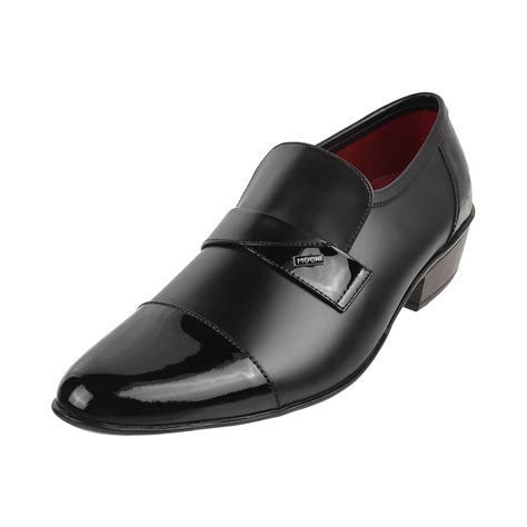 Mochi Men Leather Black Mocassin, (19-4) : Amazon.in: Fashion
