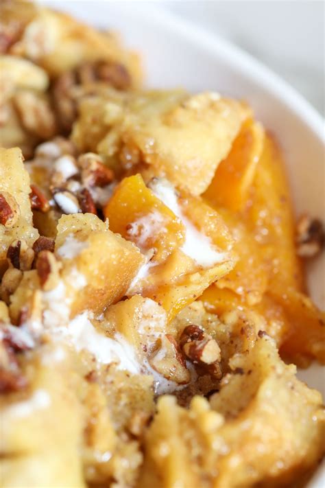Instant Pot Peach Bread Pudding {EASY!} - Chunky in Kentucky