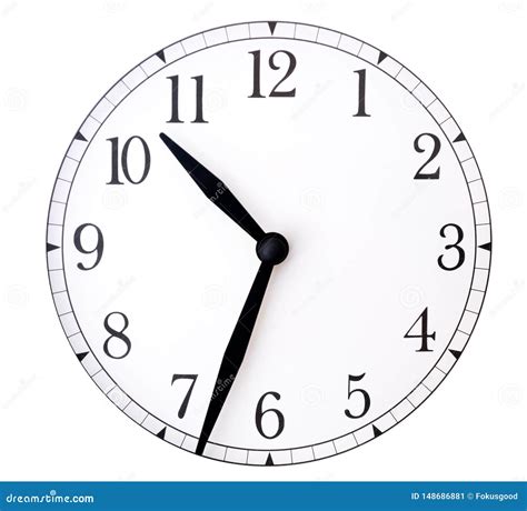 Clock Face and Hands on White Background Stock Image - Image of ...