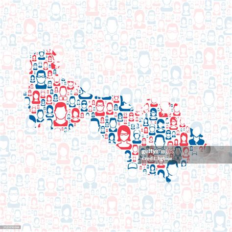 Westmoreland County Virginia Map With Blue And Red People High-Res ...