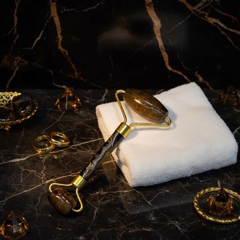 Buy Tigers Eye Face Roller | Natural Gemstone Facial Massager | Dual ...