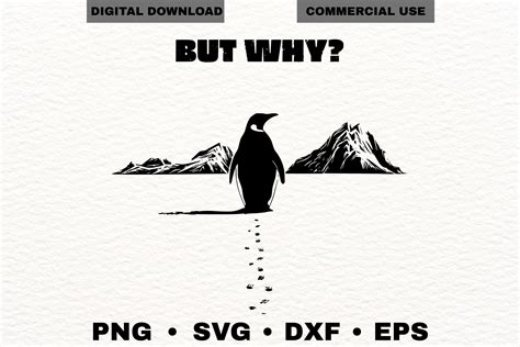 But Why Penguin SVG Silhouette Graphic by ArtFlowCODesign · Creative ...