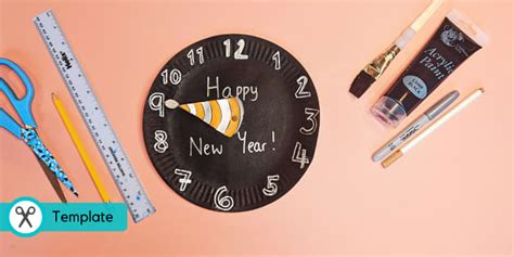 A teacher-made New Year's countdown clock craft for kids.