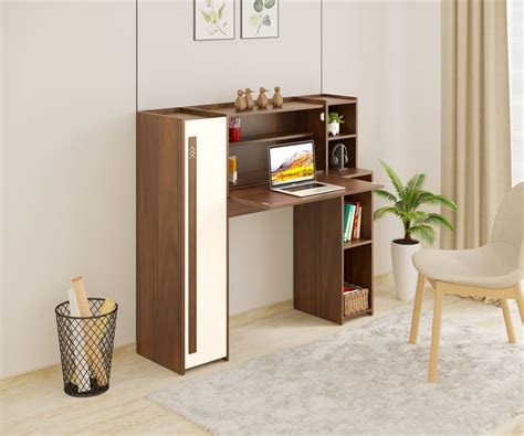 Walden Study Table Brown Maple & White — Bluewud