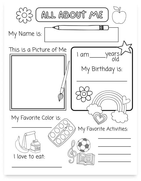 All About Me Printable Preschool Worksheet (Free PDF) - Mindy Makes ...