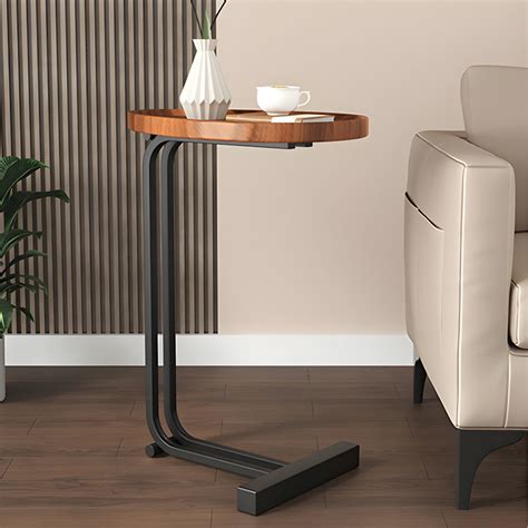 Wood C Side Table Modern Minimalist Sofa Corner Table for Living Room ...