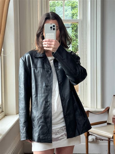 90s leather jacket best sale