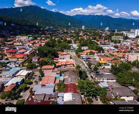 Beautiful aerial view of the City of San Salvador, capital of El ...