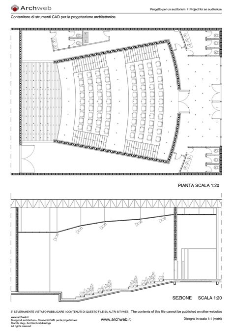 two plans for an auditorium with seating areas