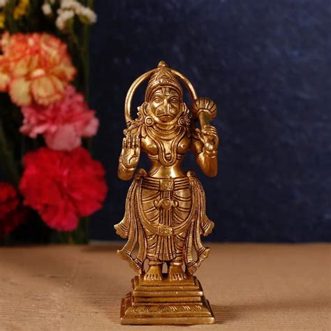 Brass Hanuman Statue - Golden Brass Hanuman Statue Wholesale Supplier ...