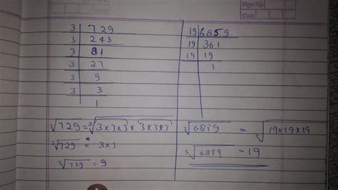Find the cube root of 729 and 6859 by prime factorisation. - Brainly.in