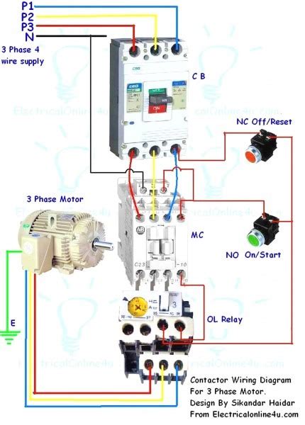 3 Phase Contactor Wiring Diagram Start Stop