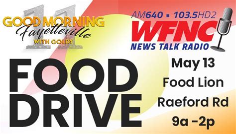 Good Morning Fayetteville FOOD DRIVE, Food Lion (4106 Raeford Rd ...