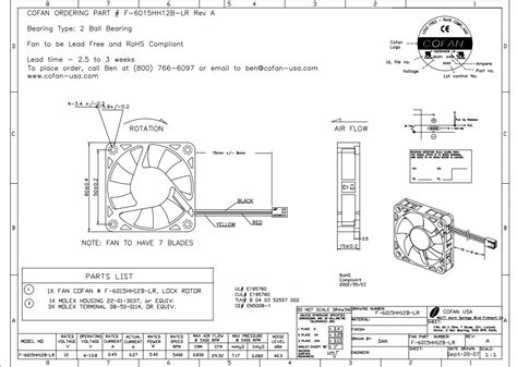 CoFan 60mm (60x60x15) High Speed Fan F-6015HH12B-LR Rev A – Coolerguys
