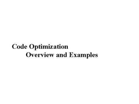 Image result for Program Optimization Examples