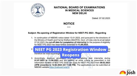 NEET PG 2023 Registration Window Reopens, Check Who Can Apply, Get ...