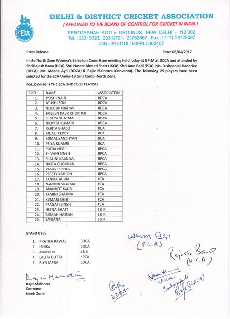 Welcome To Delhi & District Cricket Association