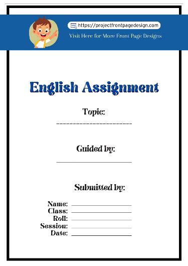 English Assignment Front Page Design 的图像结果