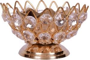 Flipkart SmartBuy Brass Small Bowl Crystal Diya Lotus Shape Kamal Deep ...