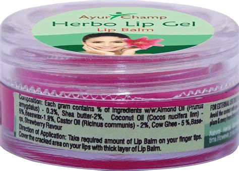 Buy AYUR CHAMP LIP BALM - LIP GEL WITH STRAWBERRY FLAVOUR - 5GMS PACK ...