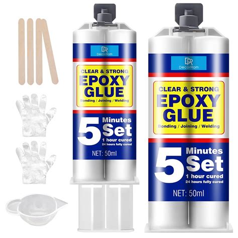 5 Minute Epoxy Adhesive - 3.4oz Clear Epoxy Glue Fast Repair 2 Part ...