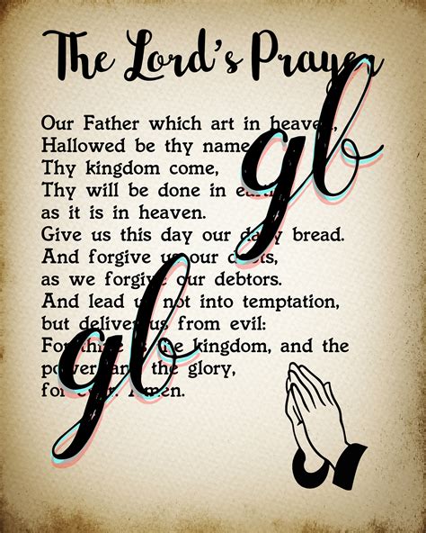 The Lords Prayer Kjv Printable - Printable Calendar Template