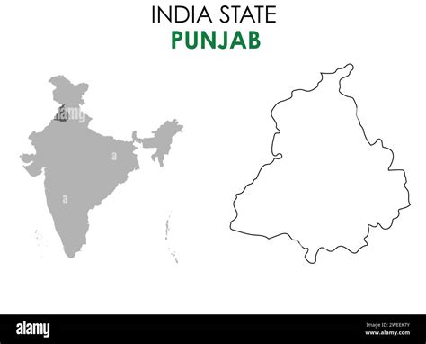 Punjab map of Indian state. Punjab map vector illustration. Punjab ...
