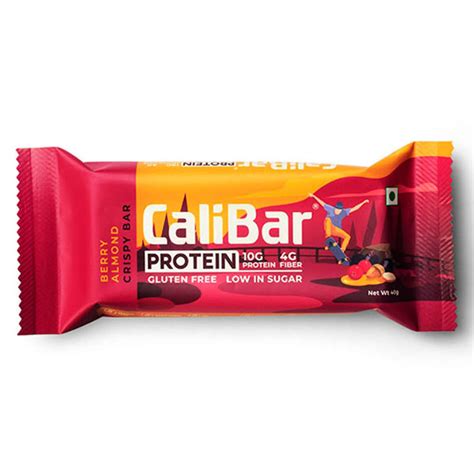 Buy Calibar Protein Berry Almond Crispy Bar, 40 gm | 19 Minutes ...