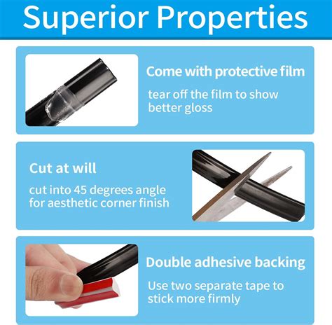 Buy SUJIAMEI Flexible Molding Trim Self Adhesive, Glossy Corner Trim ...