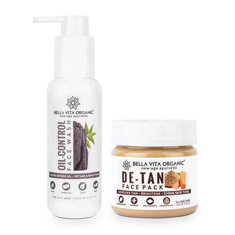 Bella Vita Organic De Tan Removal Combo with Charcoal Oil Control Face ...