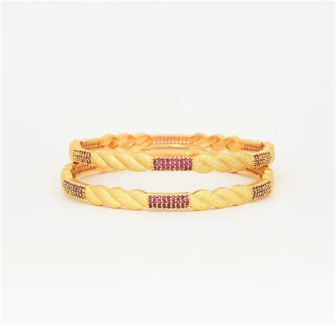 Magenta Entre Two Bangles - W051821 – Aiswarya Designer Jewellery