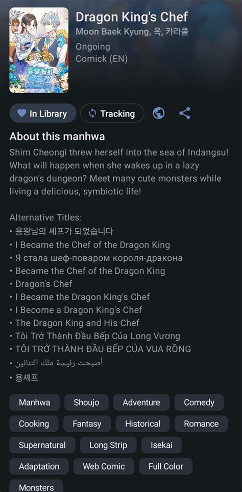 [I Became the Dragon King's Chef] Read this manhwa to know more about ...