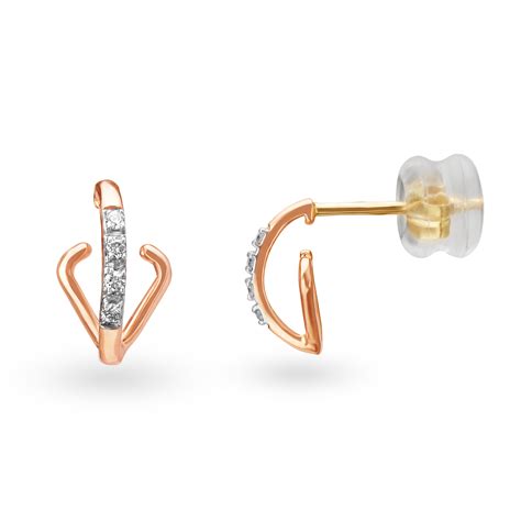 14KT Rose Gold Diamond Stud Earrings