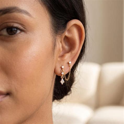 Buy Double Piercing Earring Online In India - Etsy India