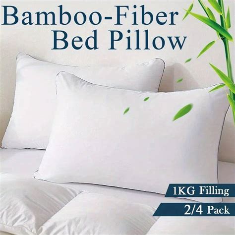 Hotel Quality Bamboo Fiber Pillow - Medium Firm Support - White ...