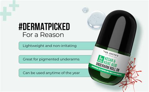 Buy Dr. Sheth's Kesar & Kojic Underarm ROLL-ON|6% Actives-AHA,Kojic ...