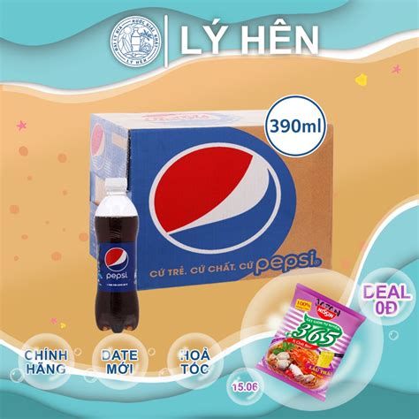 Mua Thùng 24 Chai Nước Ngọt Có Gas Pepsi Cola Soft Drink Chai 390ml ...