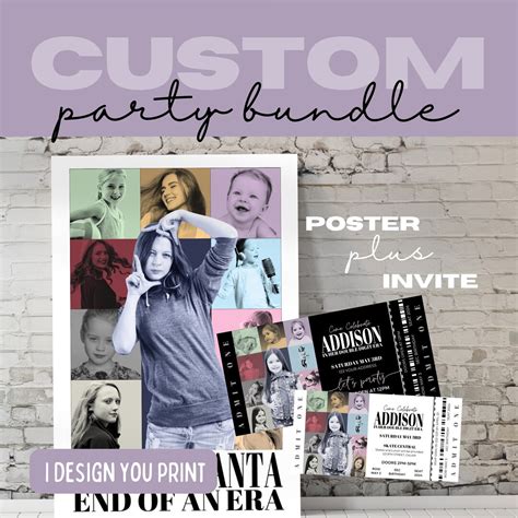 Buy Editable Custom Eras Ticket Invitation Personalized Birthday Poster ...