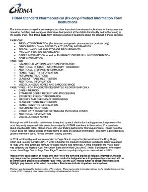 2009 HMDA Standard Pharmaceutical (Rx-only) Product Information Form ...
