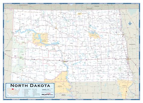 North Dakota Road Map