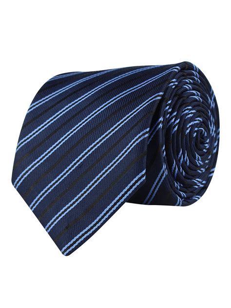 Kavove The Striped Treat Blue Necktie For Men