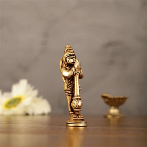Buy Brass Miniature idol of Lord Hanuman standing 3 inch - Budhshiv.com