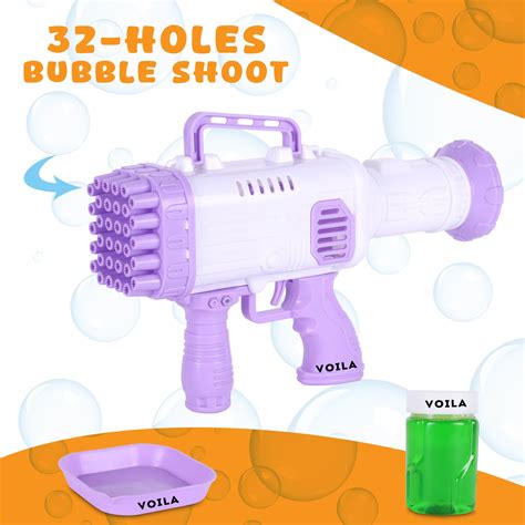 VOILA 32 - Hole Gatling Bubble Gun – Fun Bubble Launcher Toy for Kids,