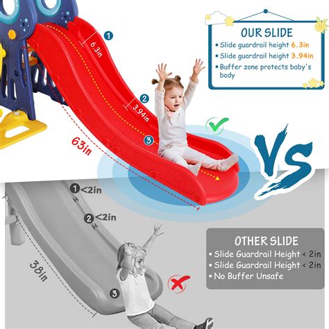 Naice Toddler Slide and Swing Set, 5 in 1 Kids Slide Climber Indoor ...